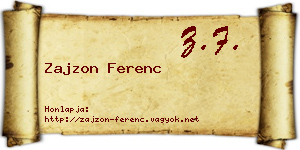 Zajzon Ferenc névjegykártya
